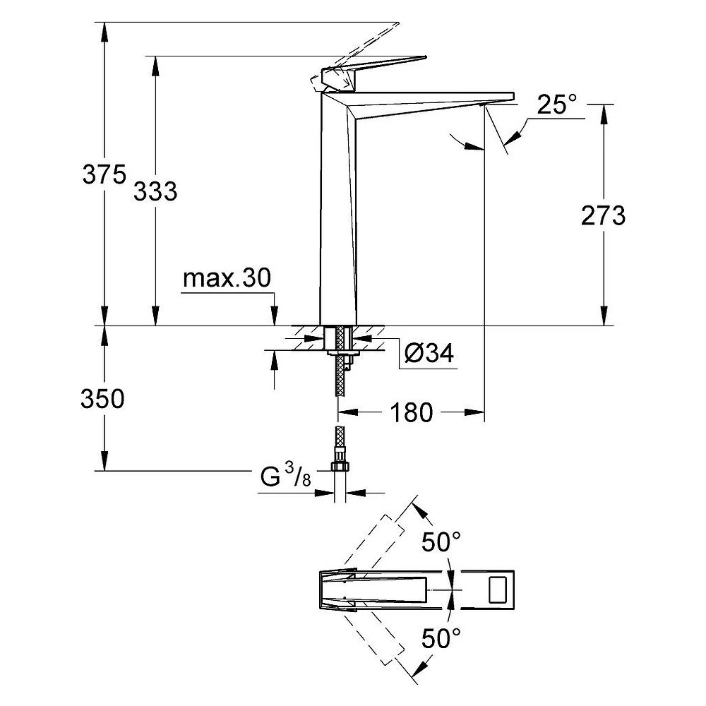 Grohe Allure Brilliant Antrasit Çanak XL Lavabo Bataryası 2