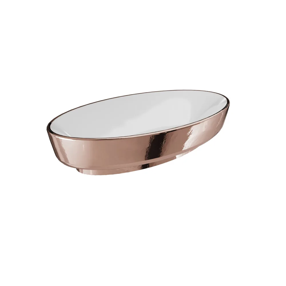 Kale Dove 70x40 Cm Beyaz-Bronz Oval Çanak Lavabo