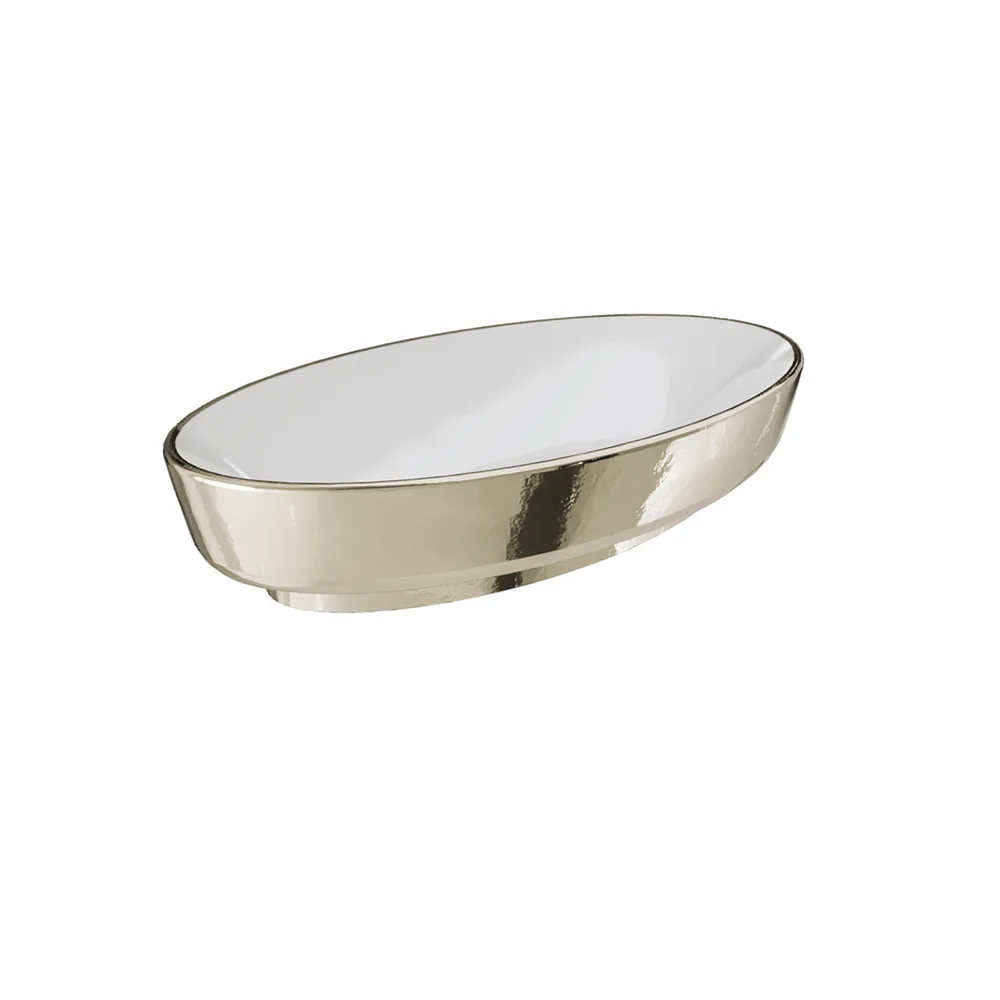 Kale Dove 70x40 Cm Beyaz-Platin Oval Çanak Lavabo