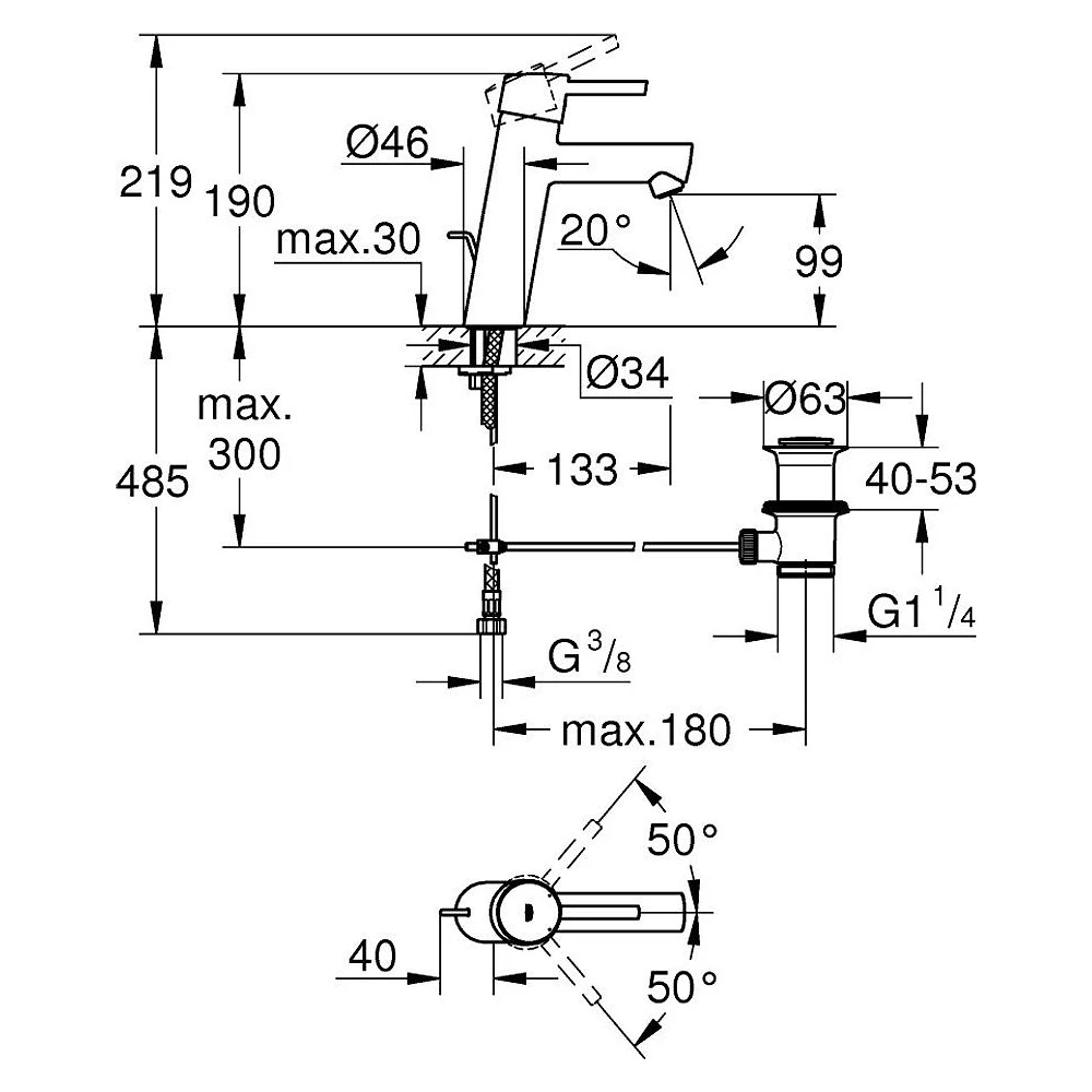 Grohe Concetto New Krom Orta Yükseklik M Lavabo Bataryası 2