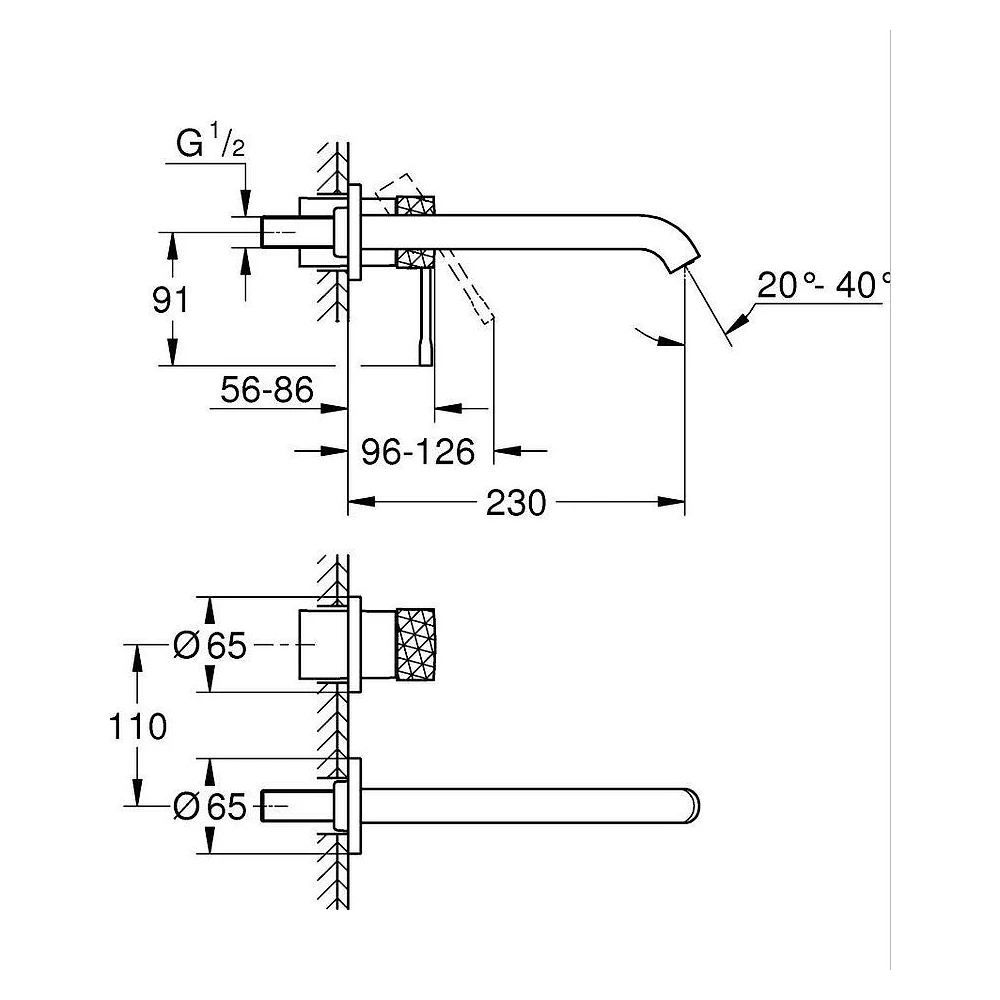 Grohe Essence New Altın Fırçalanmış L Lavabo Bataryası 2