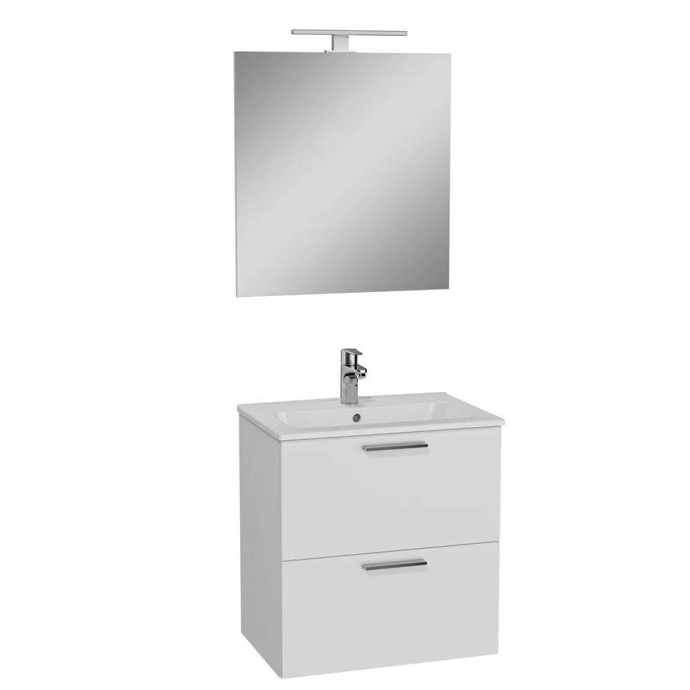 Vitra Mia 60 Cm Parlak Beyaz Banyo Dolabı Takımı