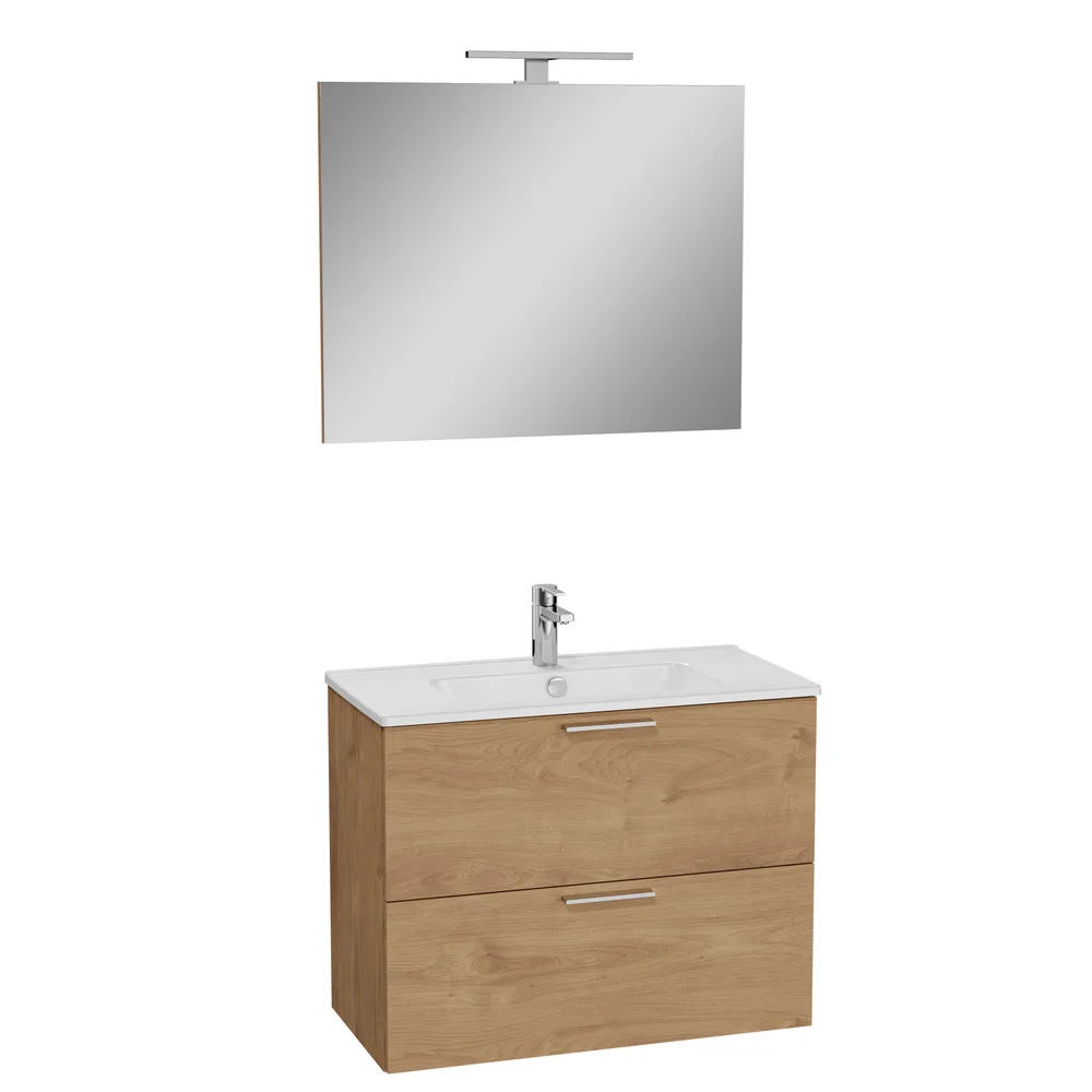 Vitra Mia 80 Cm Meşe Banyo Dolabı Takımı