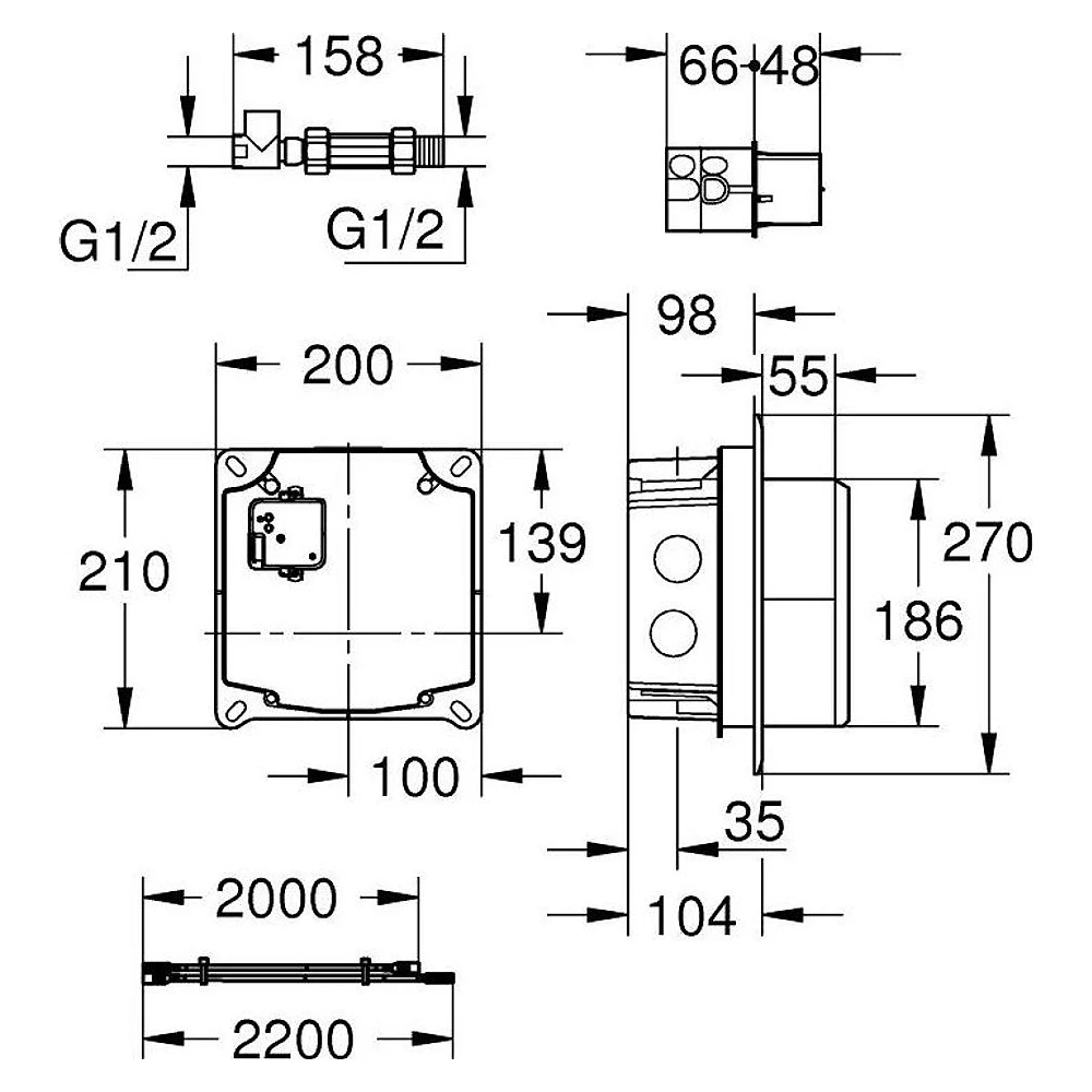Grohe Eurocube E Fotoselli Ankastre İç Gövde 2