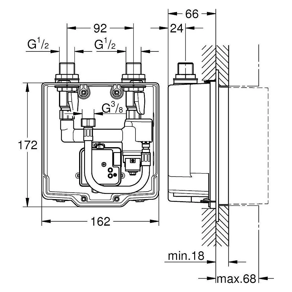 Grohe Eurosmart Cosmopolitan E Ankastre İç Gövde 2