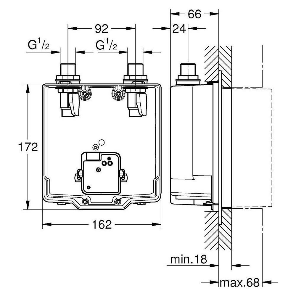 Grohe Eurosmart Cosmopolitan E Ankastre İç Gövde Krom 2