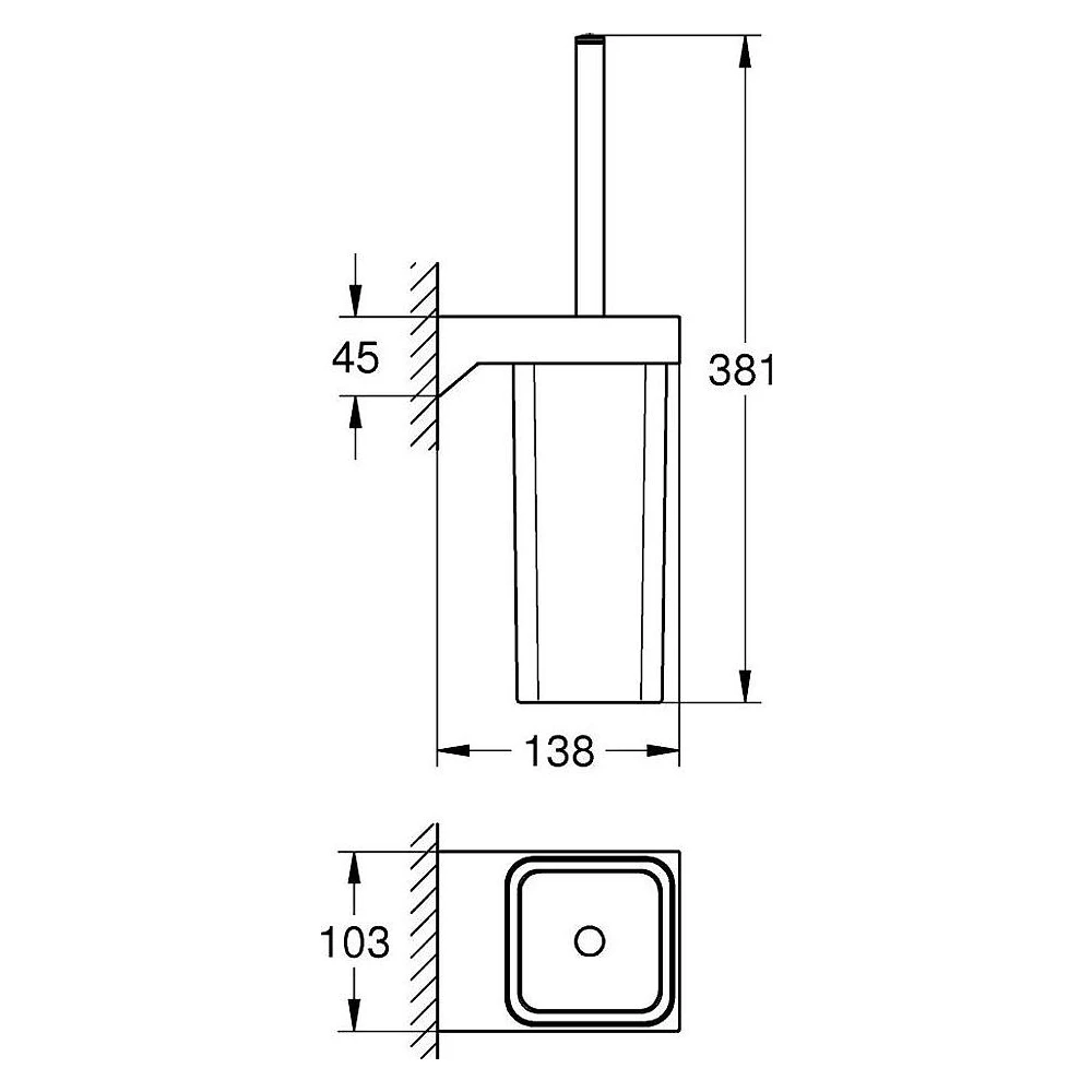 Grohe Selection Cube Krom Tuvalet Fırçalığı 2