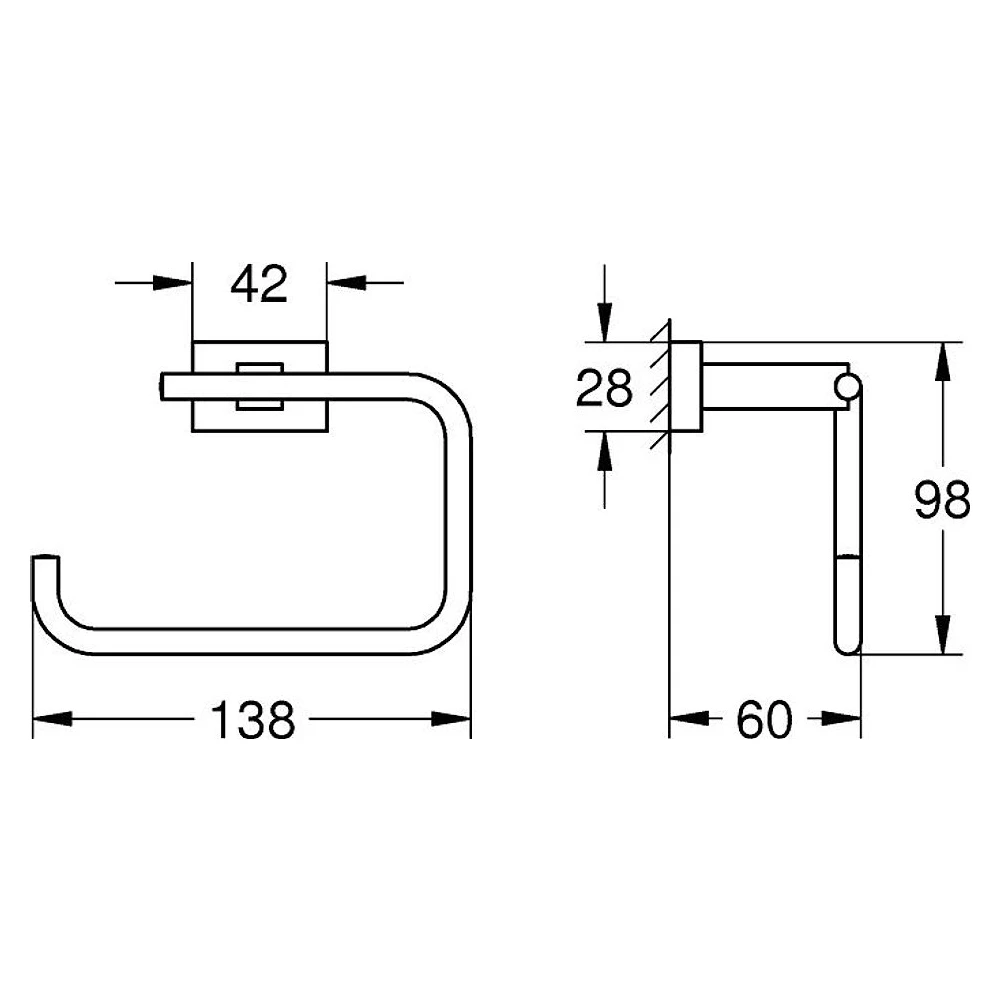 Grohe Essentials Cube New Kapaklı Tuvalet Kağıtlığı 2