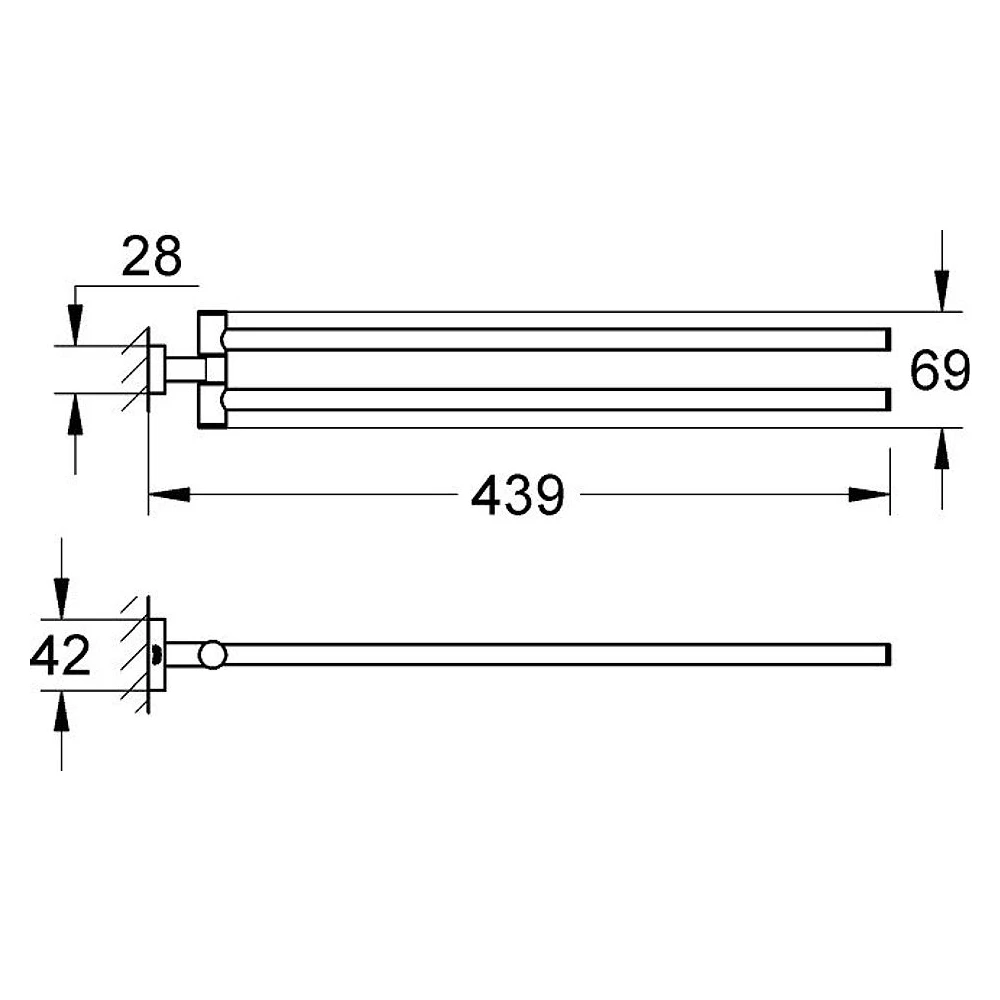 Grohe Essentials Cube New Antrasit Fırçalanmış İkili Havluluk 2