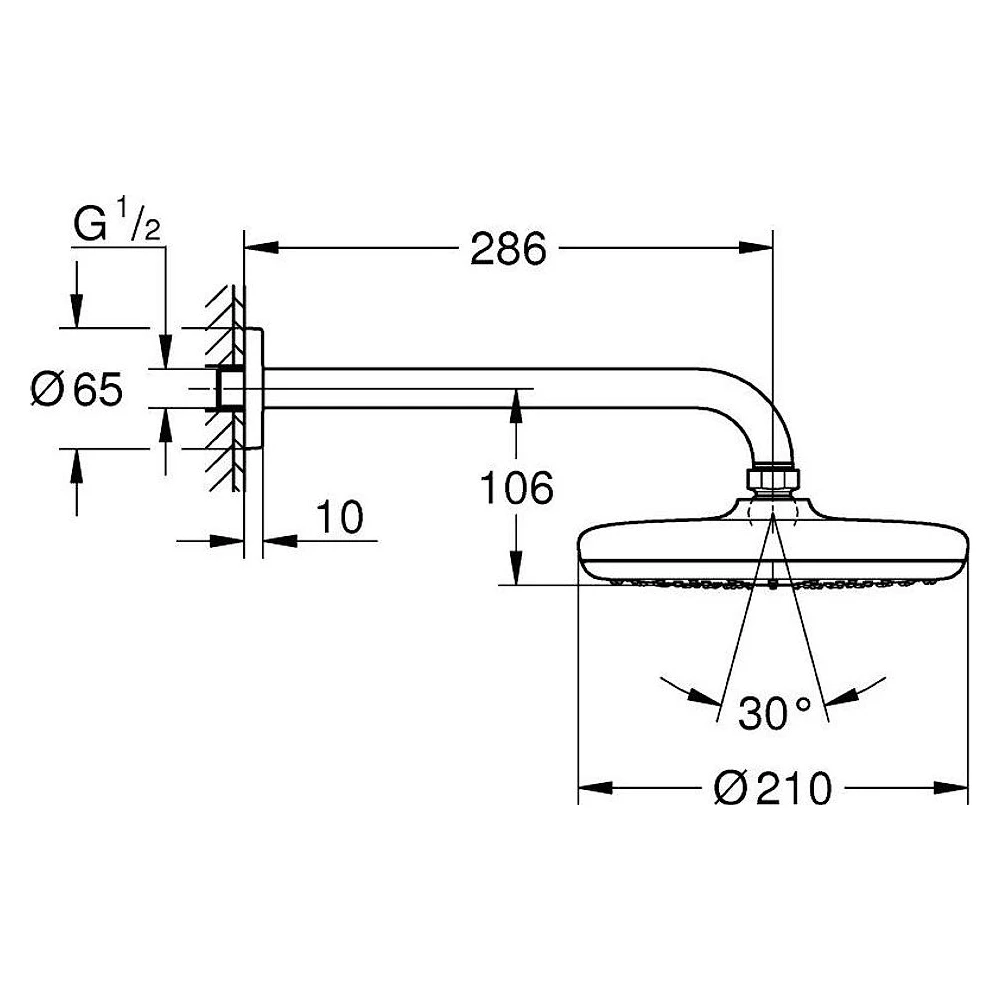 Grohe Tempesta 210 Siyah Tepe Duşu 2