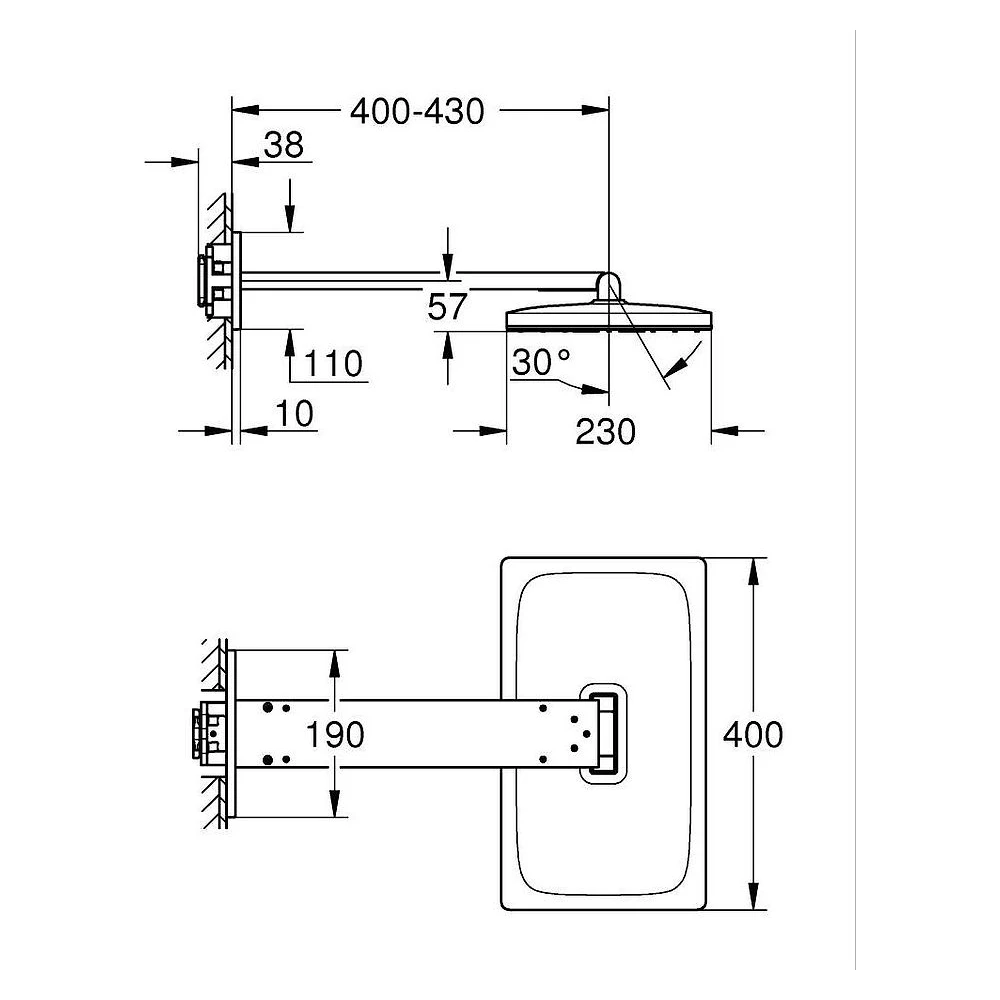 Grohe Rainshower Aqua Bronz Fırçalanmış Tepe Duşu 2
