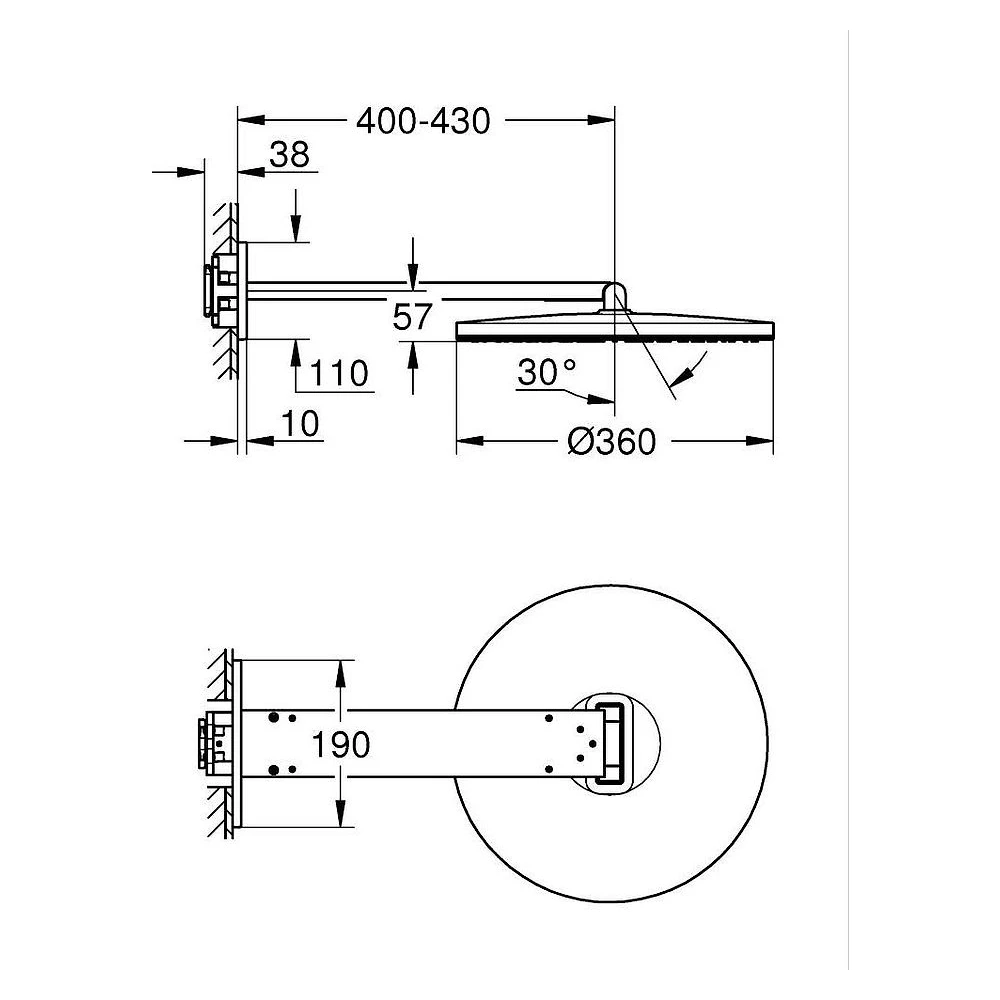 Grohe Rainshower Aqua Beyaz Krom Tepe Duşu 2