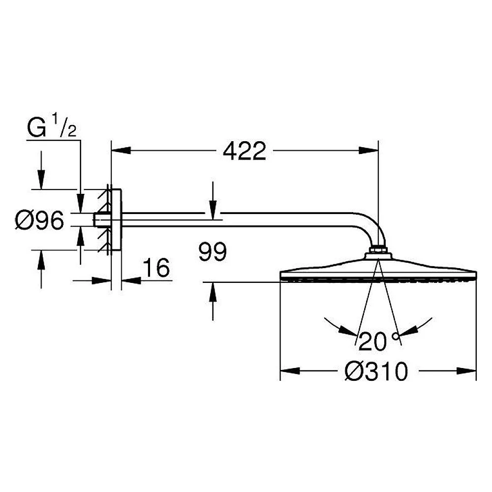 Grohe Rainshower Mono 310 Altın Tepe Duşu 2