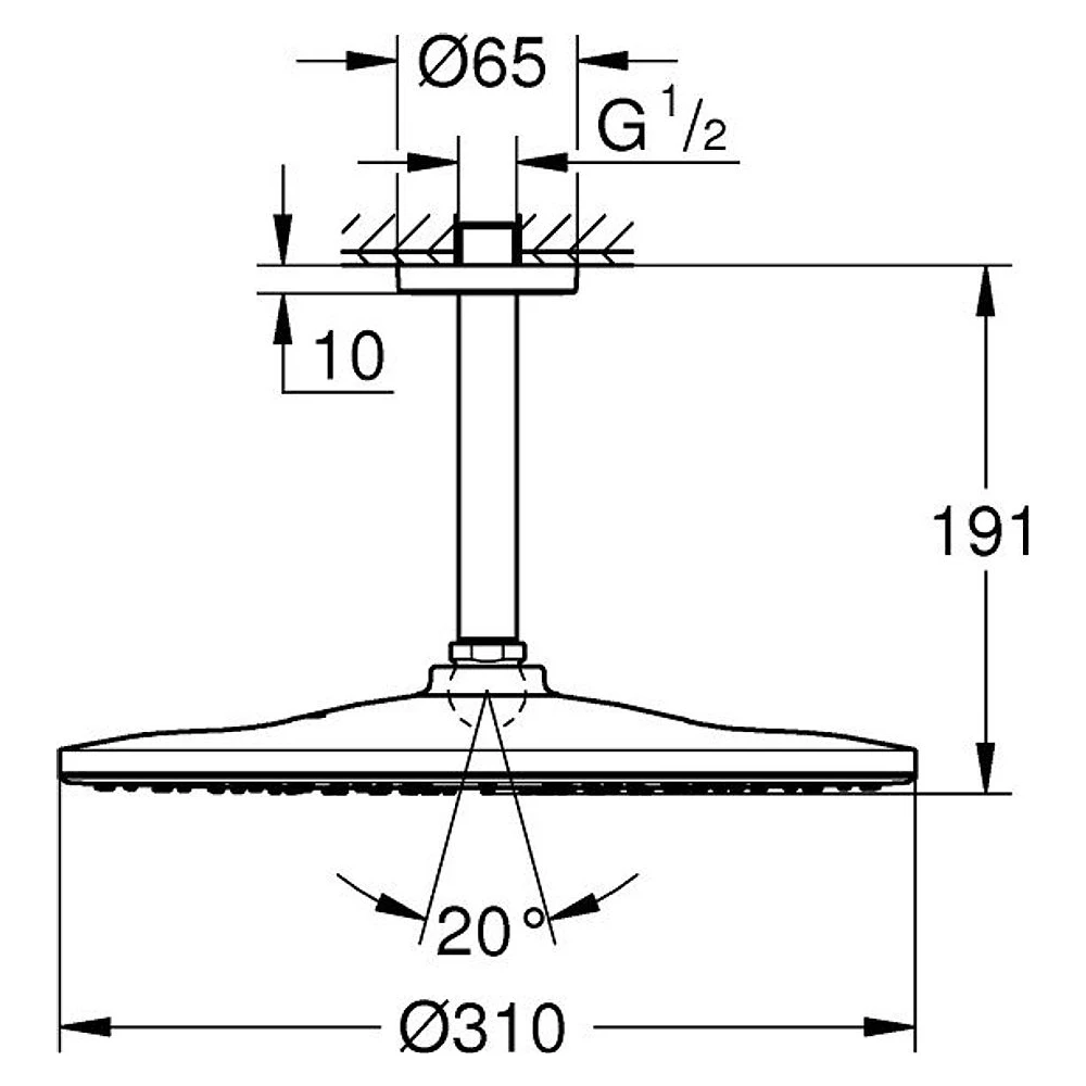 Grohe Rainshower 310 Bronz Fırçalanmış Tepe Duşu 2