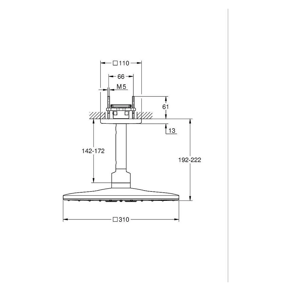 Grohe Rainshower SmartActive 310 Cube Bronz Tepe Duşu 310 mm 2