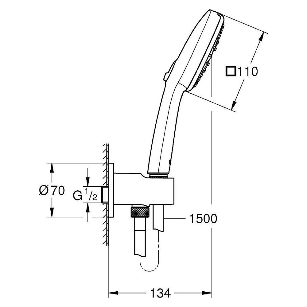 Grohe Tempesta Cube 110 Krom El Duşu Seti 2