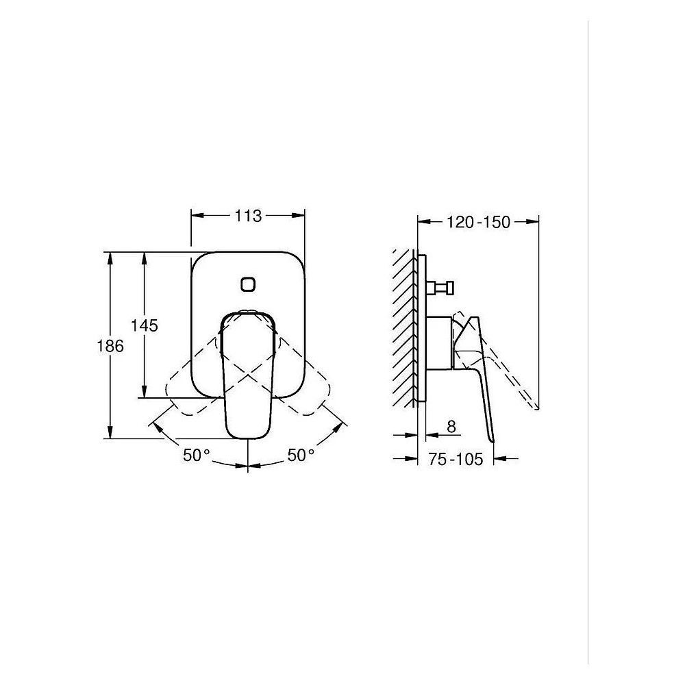 Grohe Cubeo Krom Banyo Bataryası 1017760000 2