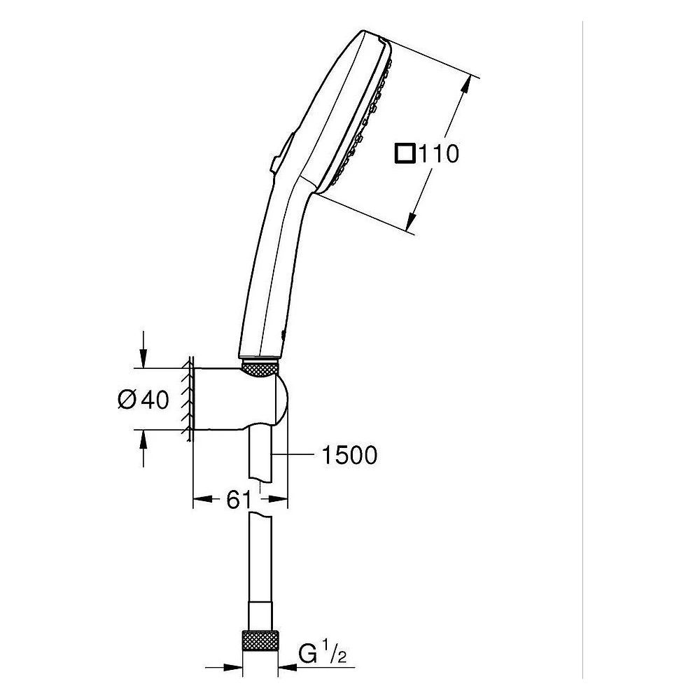 Grohe Tempesta Cube 110 Krom El Duşu Seti 27588003 2