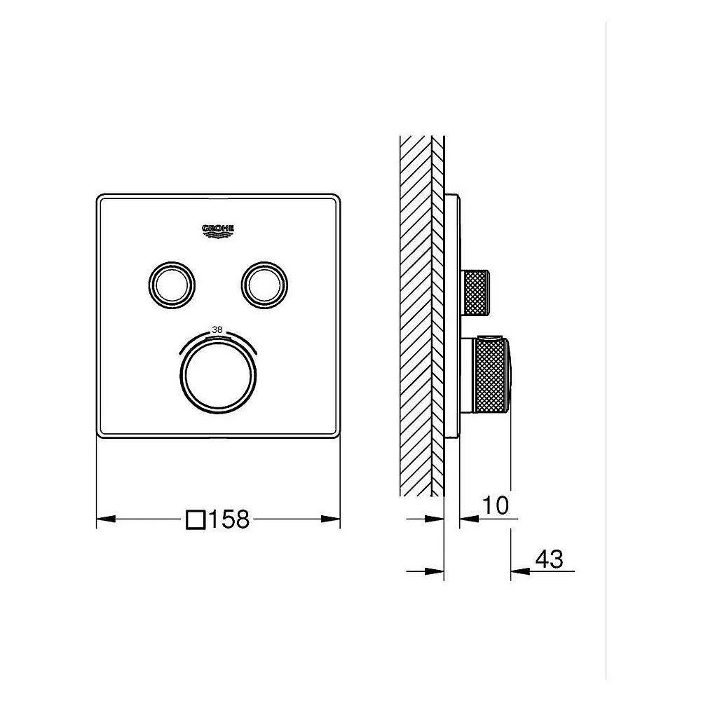 Grohe Grohtherm SmartControl Altın Ankastre Termostatik Batarya 2