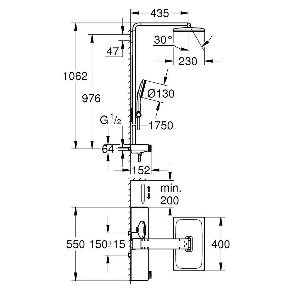 Grohe Rainshower Aqua Pure Bronz Duş Sistemi 2