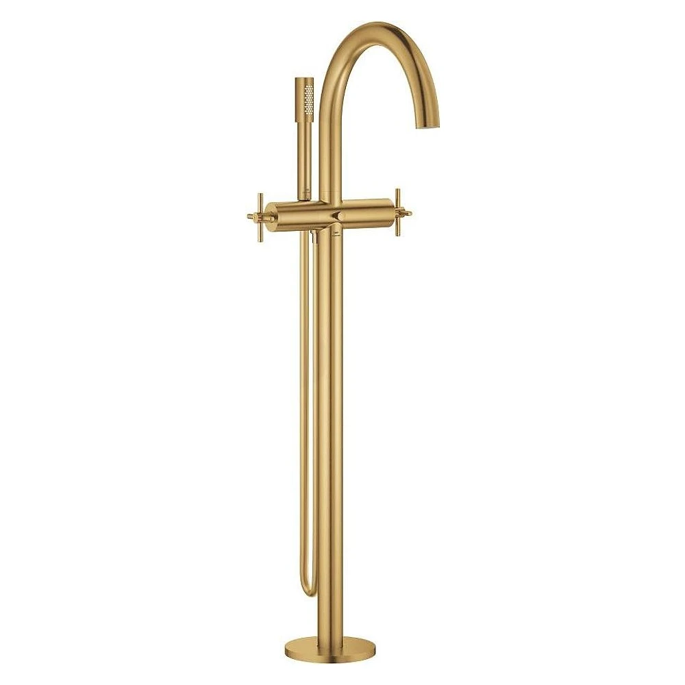 Grohe Atrio New Classic Altın Fırçalanmış Yerden Küvet Bataryası Bağımsız