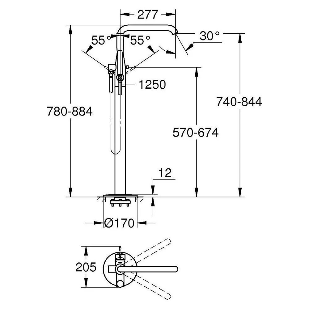 Grohe Essence New Yerden Küvet Bataryası 2