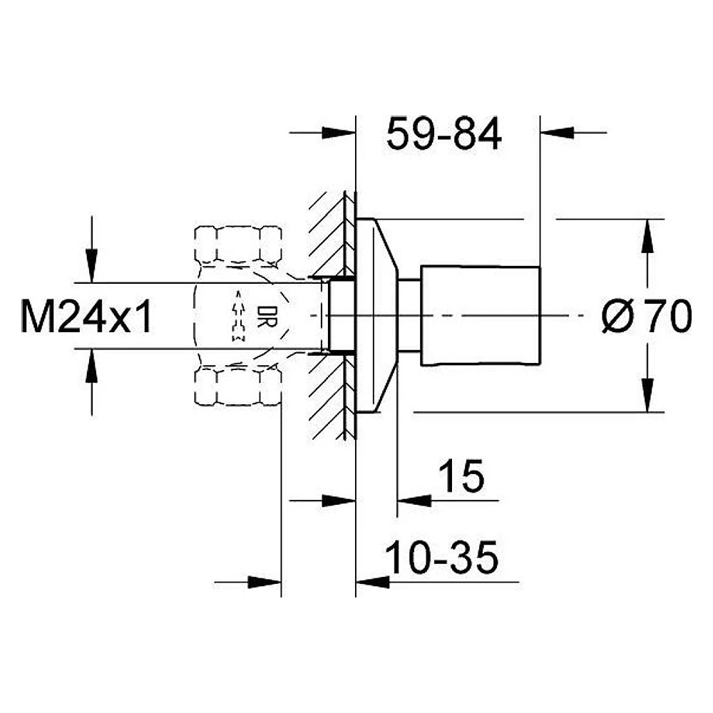 Grohe Bronz Fırçalanmış Ankastre Stop Valf 2