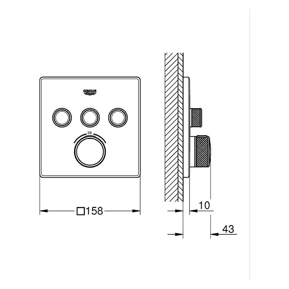 Grohe Grohtherm SmartControl Antrasit Termostatik Batarya 2