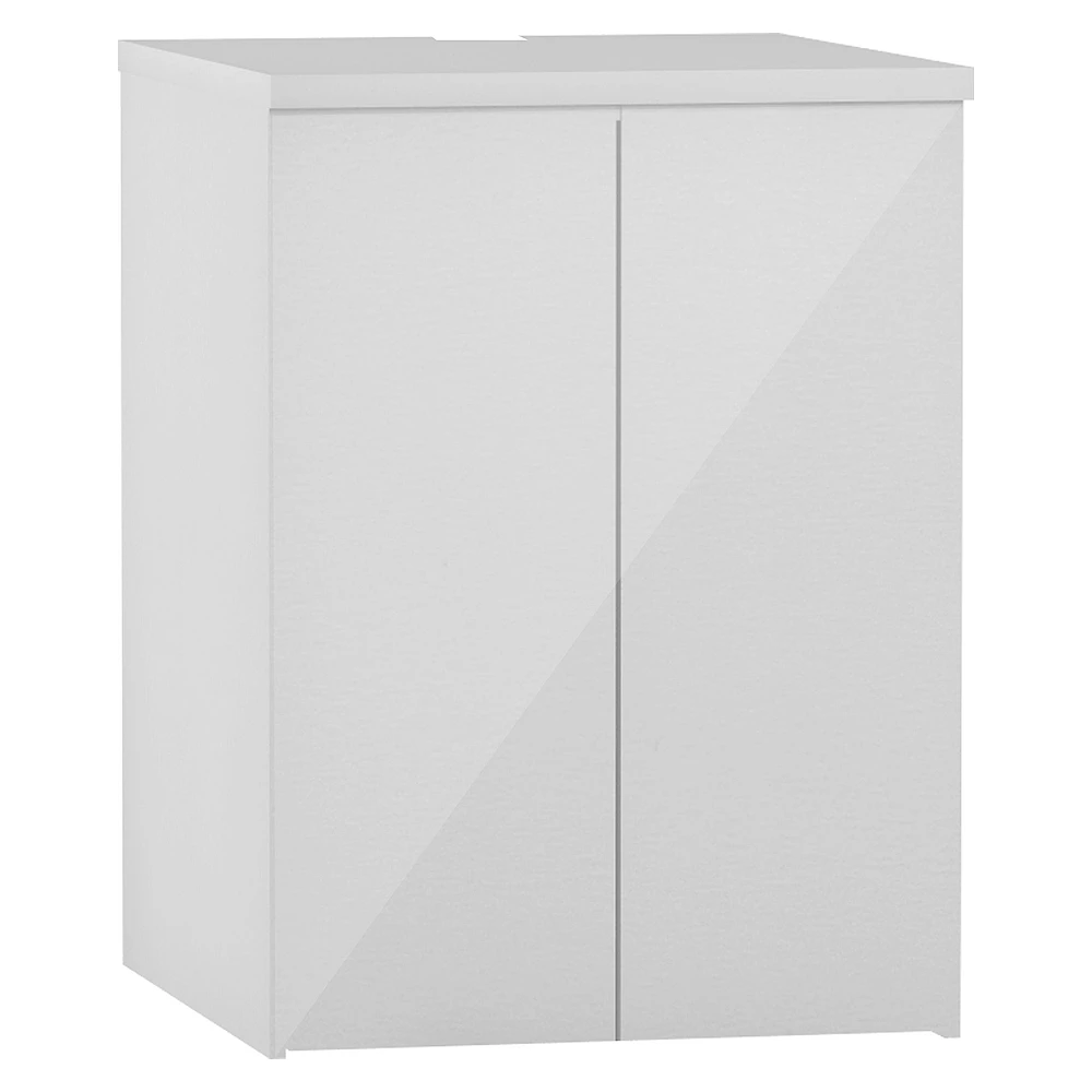 Vitra 70 Cm Parlak Beyaz İki Kapaklı Bas-Aç Yerden Çamaşır Makinesi Dolabı
