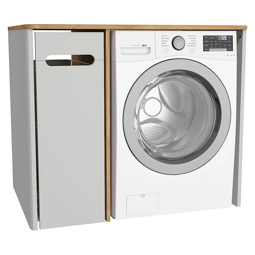 Vitra Sento 105 Cm Mat Gri Kirli Sepetli Kulpsuz Yerden Çamaşır Makinesi Dolabı