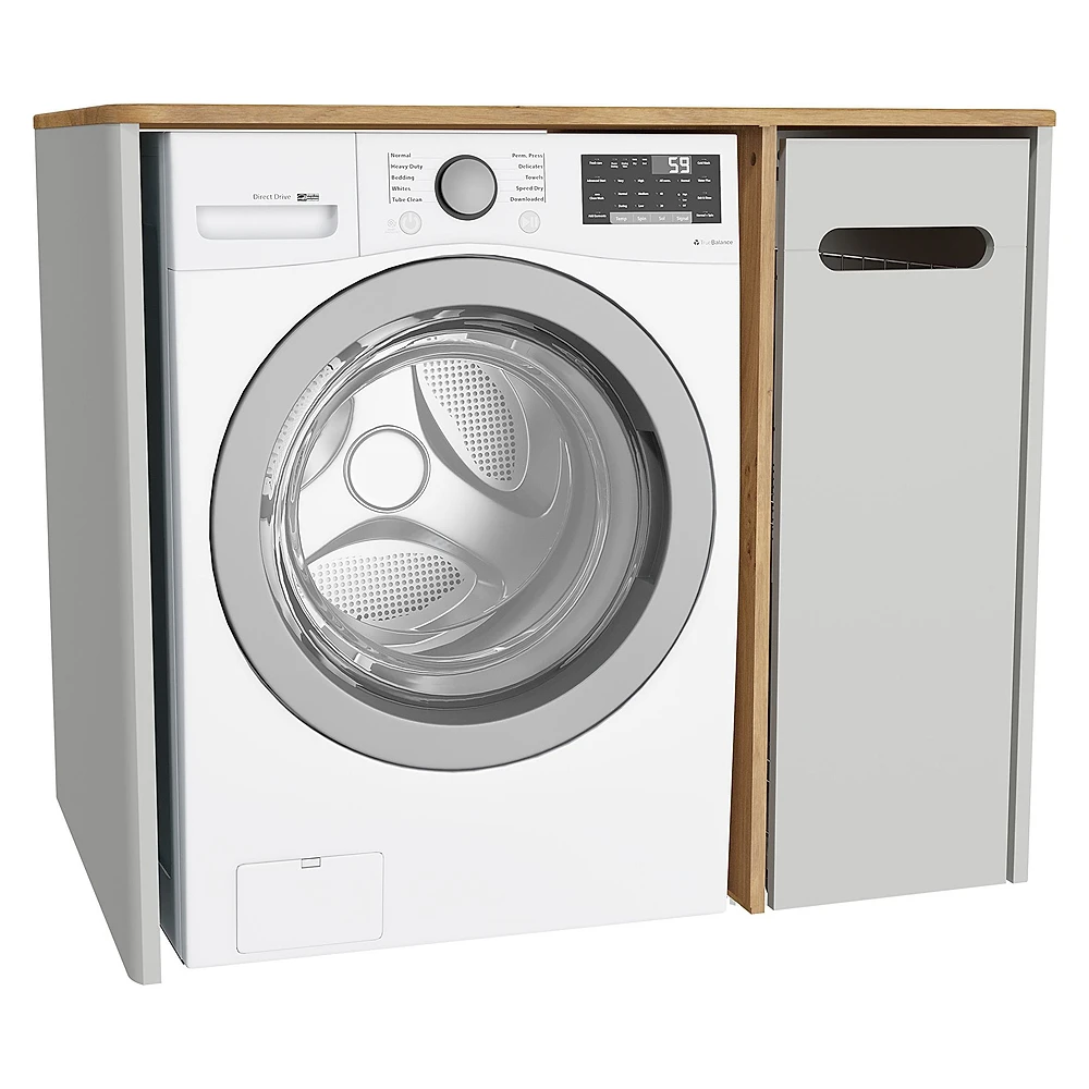 Vitra Sento 105 Cm Mat Gri Kirli Sepetli Kulpsuz Yerden Çamaşır Makinesi Dolabı