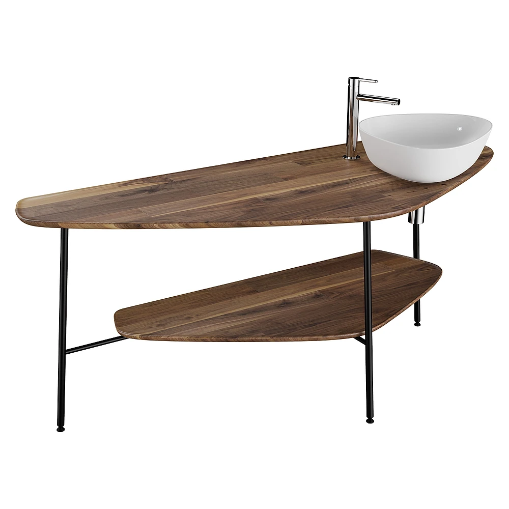 Vitra Plural 160 Cm Koyu Meşe Raflı Ahşap Tezgah Ünitesi
