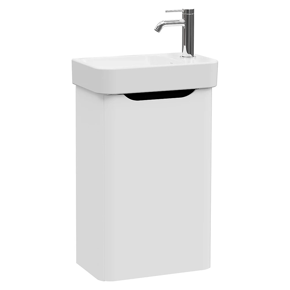 Vitra Integra Round 45 Cm Mat Açık Gri Dar Tek Kapaklı Sağ Lavabo Dolabı
