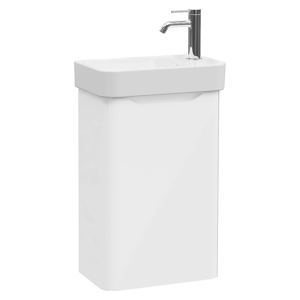 Vitra Integra Round 45 Cm Parlak Beyaz Dar Tek Kapaklı Sağ Lavabo Dolabı