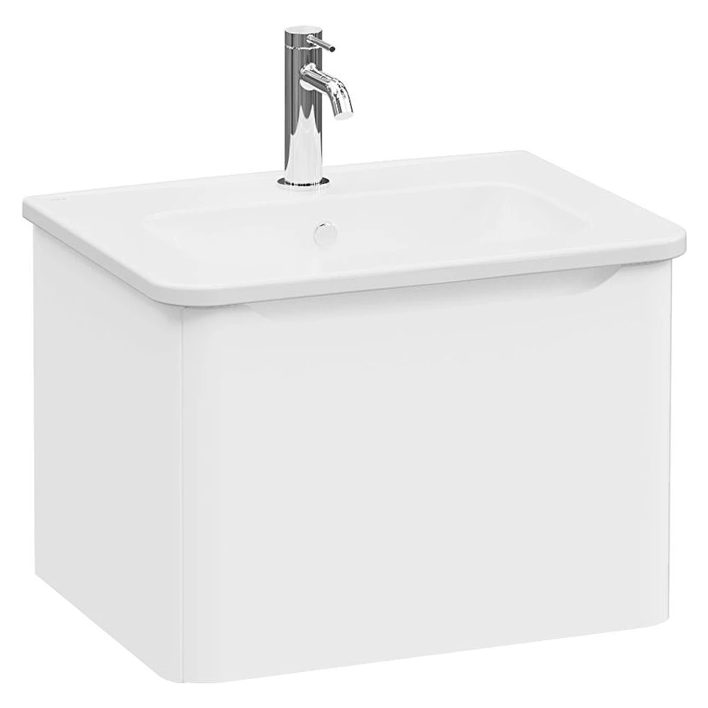 Vitra Integra Round 60 Cm Mat Beyaz Tek Çekmeceli Lavabo Dolabı