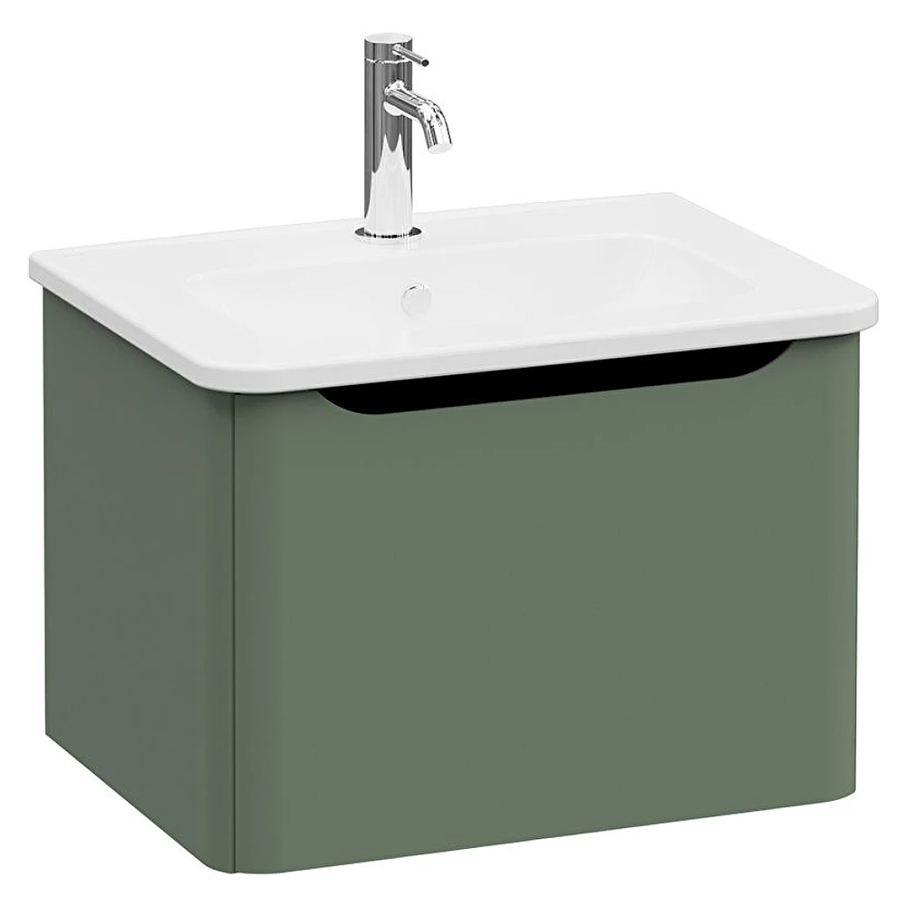 Vitra Integra Round 60 Cm Mat Yeşil Tek Çekmeceli Lavabo Dolabı