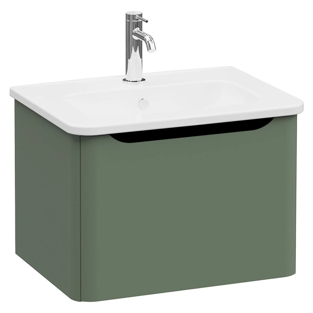 Vitra Integra Round 60 Cm Mat Yeşil Tek Çekmeceli Lavabo Dolabı