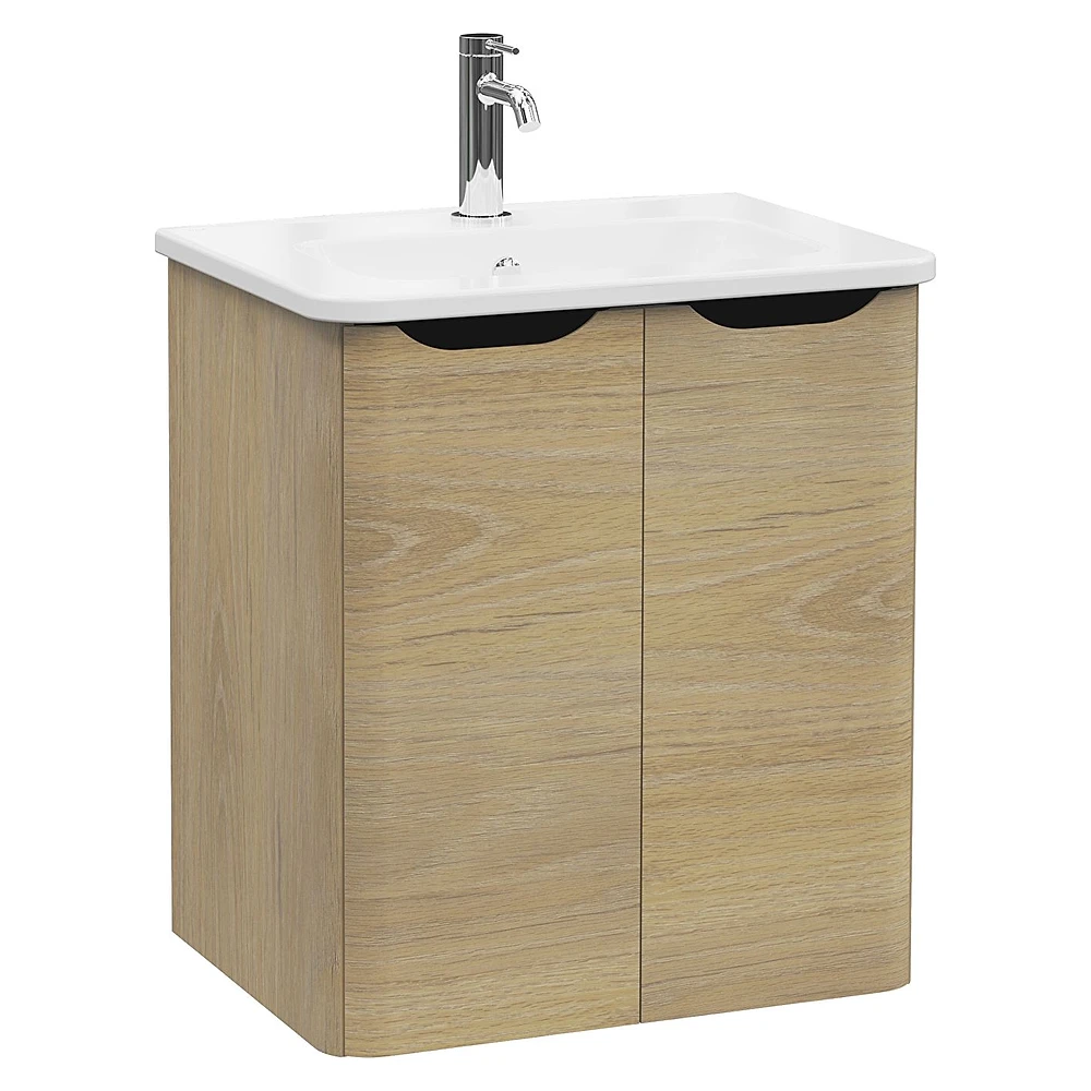 Vitra Integra Round 60 Cm Altın Meşe İki Kapaklı Lavabo Dolabı