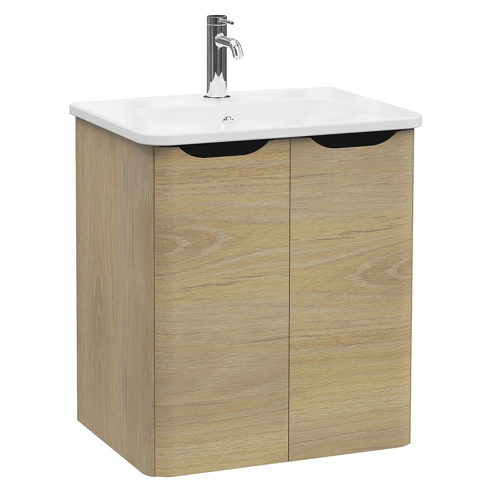 Vitra Integra Round 60 Cm Altın Meşe İki Kapaklı Lavabo Dolabı