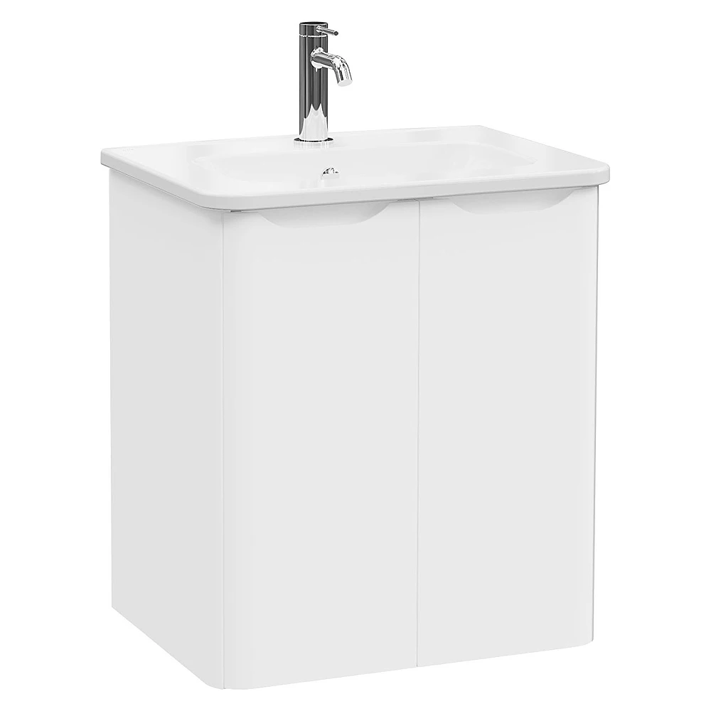 Vitra Integra Round 60 Cm Mat Beyaz İki Kapaklı Lavabo Dolabı
