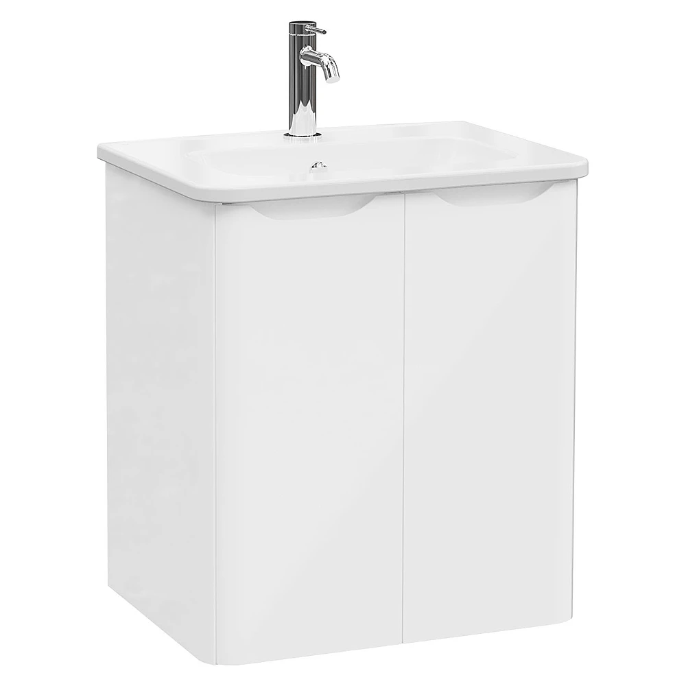 Vitra Integra Round 60 Cm Parlak Beyaz İki Kapaklı Lavabo Dolabı