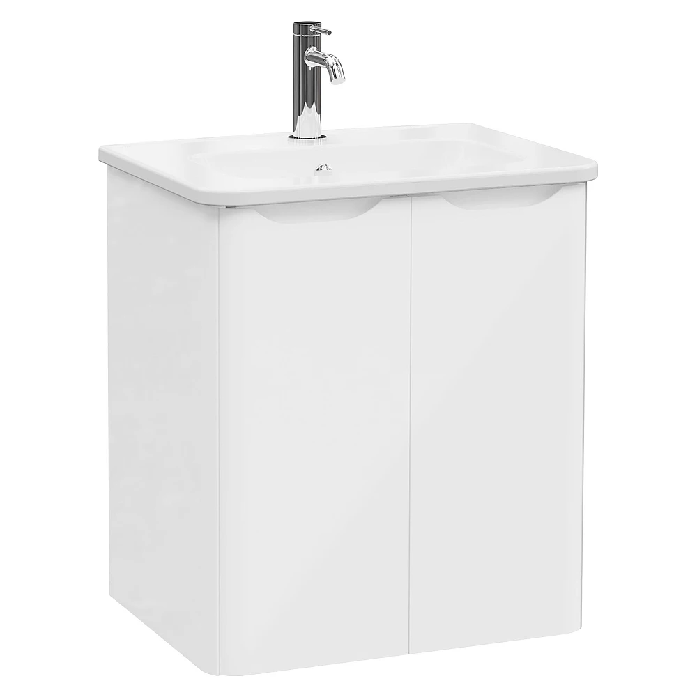 Vitra Integra Round 60 Cm Parlak Beyaz İki Kapaklı Lavabo Dolabı
