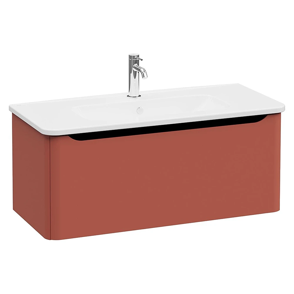 Vitra Integra Round 100 Cm Mat Kırmızı Tek Çekmeceli Lavabo Dolabı