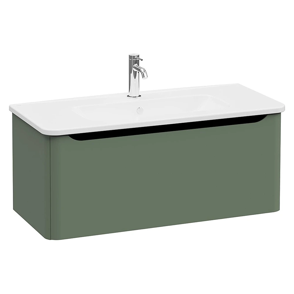 Vitra Integra Round 100 Cm Mat Yeşil Tek Çekmeceli Lavabo Dolabı