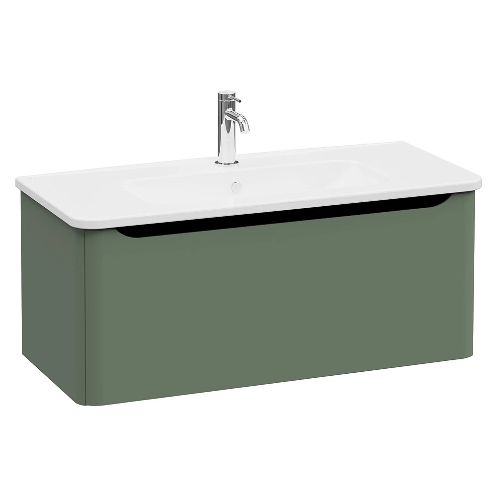 Vitra Integra Round 100 Cm Mat Yeşil Tek Çekmeceli Lavabo Dolabı