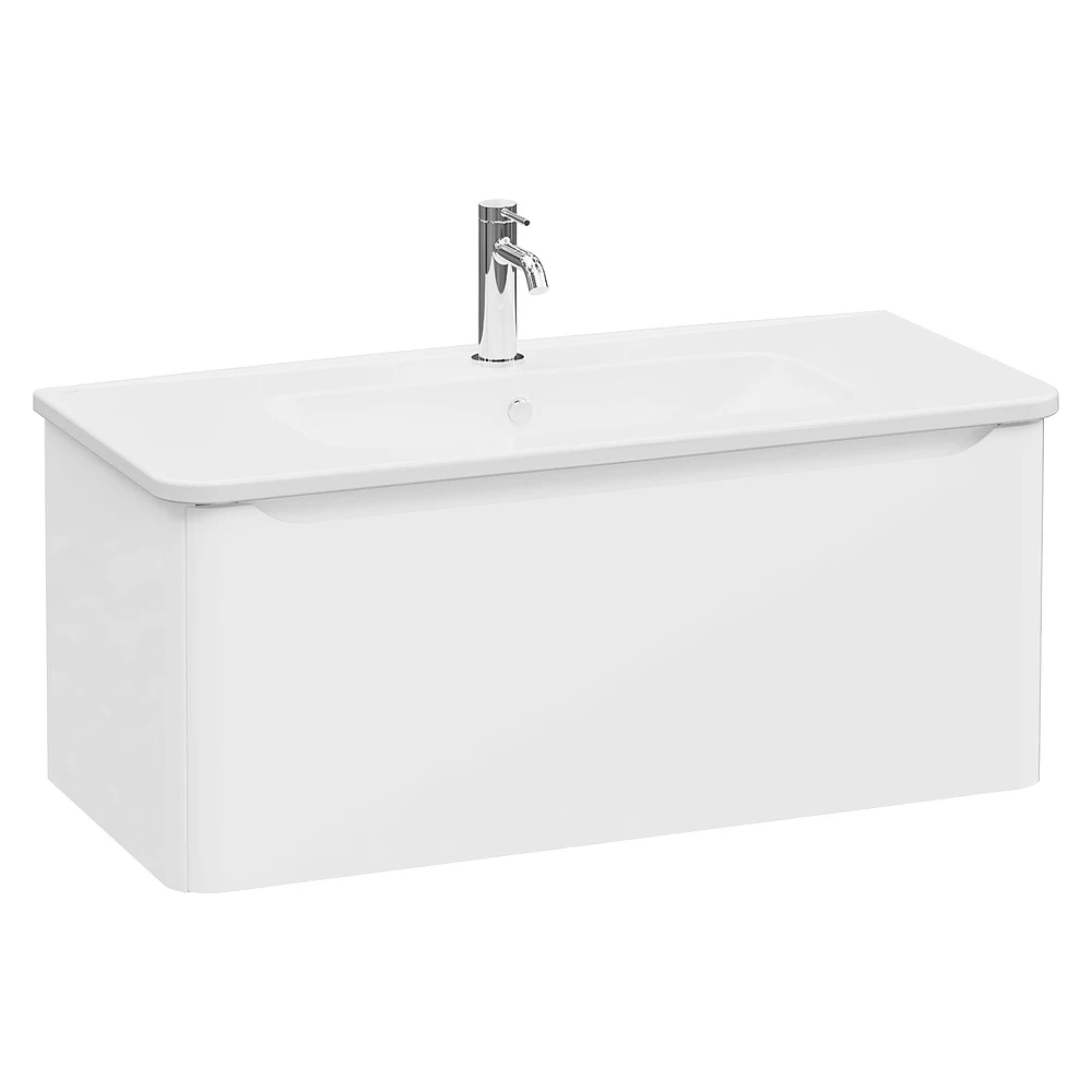Vitra Integra Round 100 Cm Parlak Beyaz Tek Çekmeceli Lavabo Dolabı