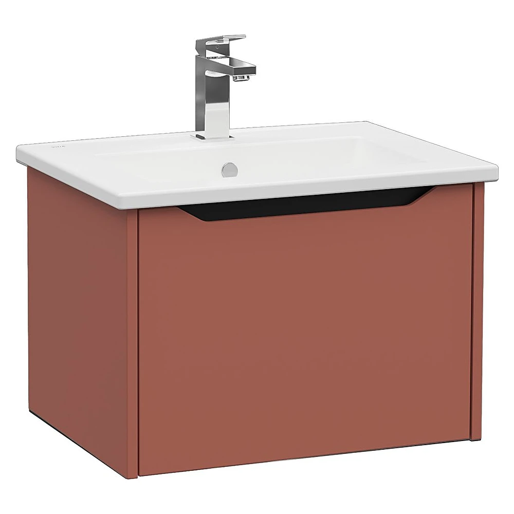 Vitra Integra Square 60 Cm Mat Kırmızı Tek Çekmeceli Lavabo Dolabı