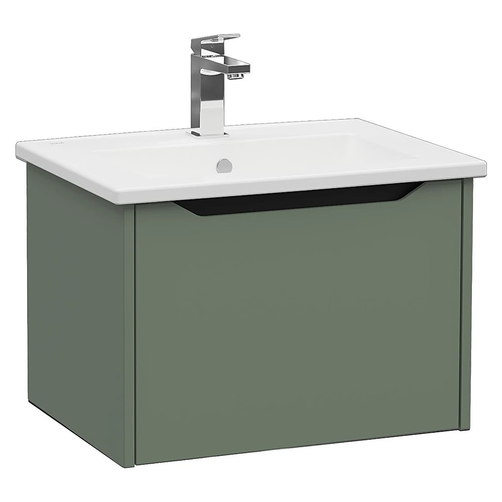 Vitra Integra Square 60 Cm Mat Yeşil Tek Çekmeceli Lavabo Dolabı