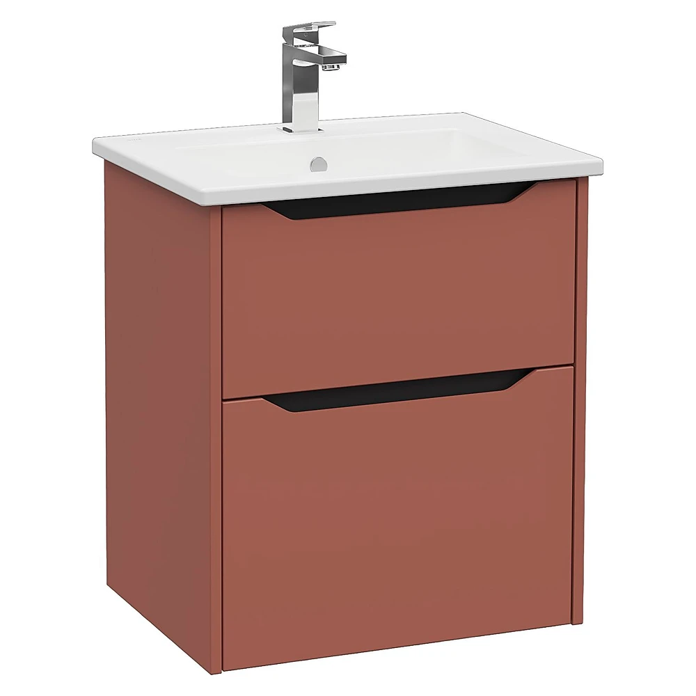 Vitra Integra Square 60 Cm Mat Kırmızı İki Çekmeceli Lavabo Dolabı