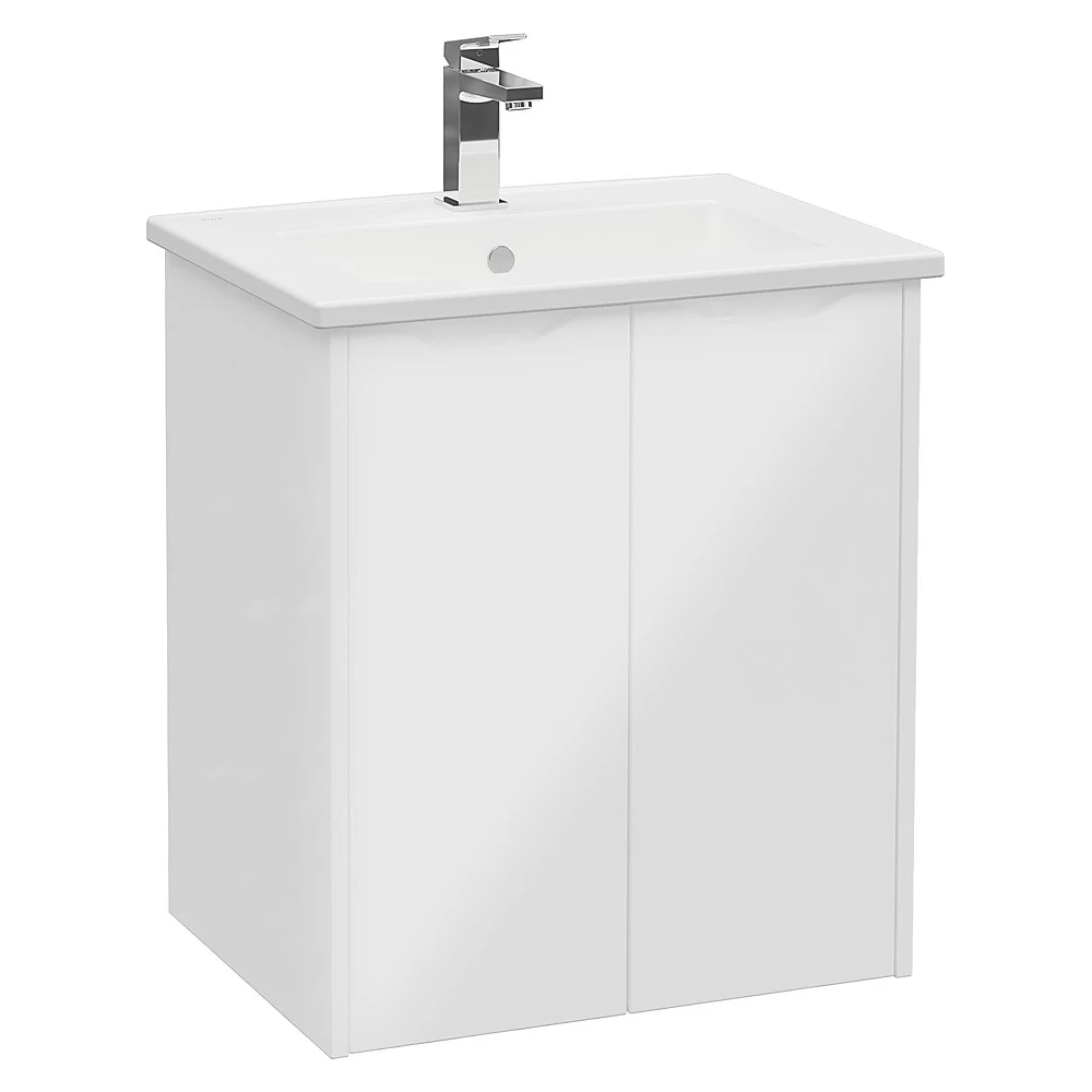 Vitra Integra Square 60 Cm Parlak Beyaz İki Kapaklı Lavabo Dolabı